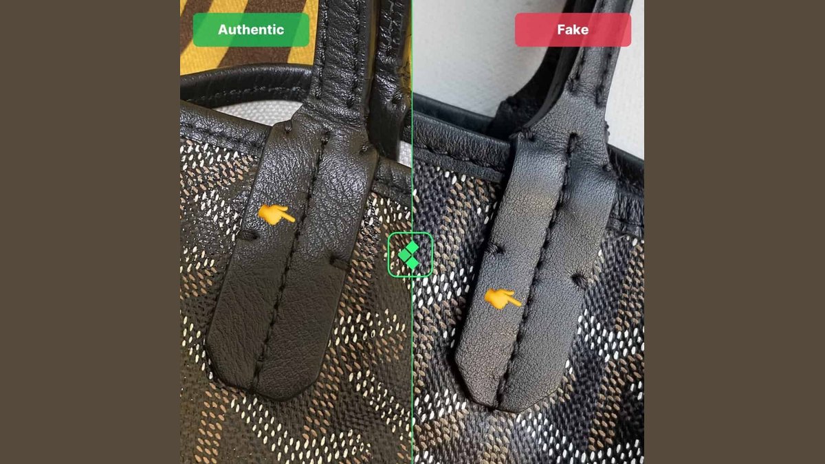 An authentic Goyard bag displayed elegantly to show its signature chevron canvas pattern.